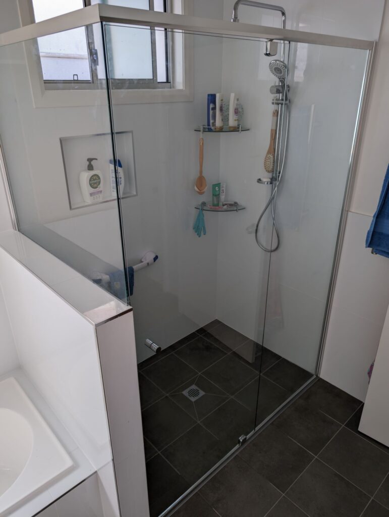 semi frameless shower